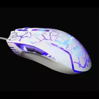 E-blue Cobra žična miška, belo-modra, 2500DPI, e-box