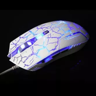 E-blue Cobra žična miška, belo-modra, 2500DPI, e-box
