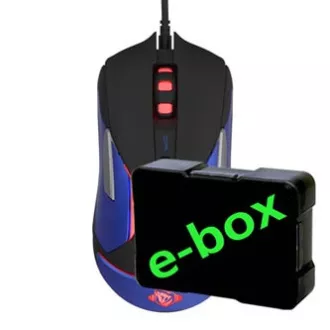 E-blue Auroza Gaming V2 miška žična, črna, 5000DPI, e-box
