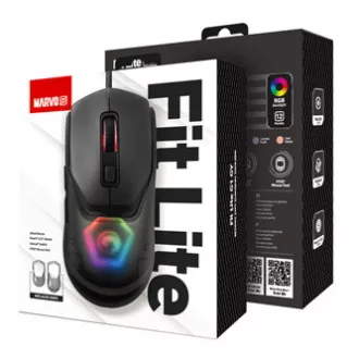 Žična miška Marvo FIT LITE G1, siva, 12000DPI