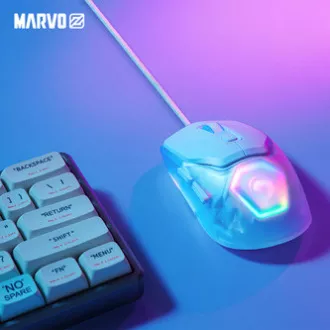 Žična miška Marvo FIT LITE G1, bela, 12000DPI,   DARILO