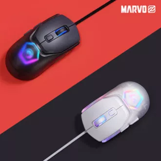 Žična miška Marvo FIT LITE G1, bela, 12000DPI,   DARILO