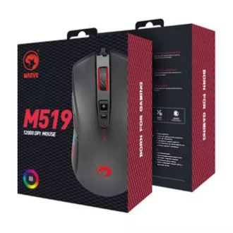 Žična miška Marvo M519, črna, 12000DPI