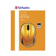 Brezžična miška, Verbatim Go Nano 49045, oranžna, optična, 1600DPI