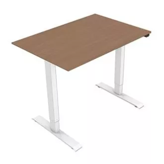 Delovna miza z električno nastavljivo višino 75x140 cm, bela, ergo