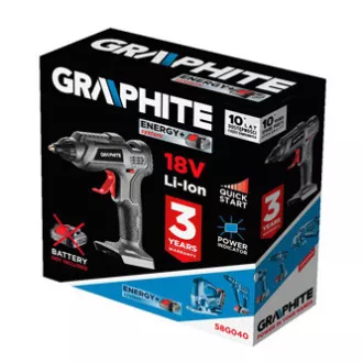 Talilna pištola ENERGY 200W, grafit 58G040, najvišja temperatura 210c, črna Talilna pištola ENERGY 200W, grafit 58G040, najvišja temperatura 210c, črna