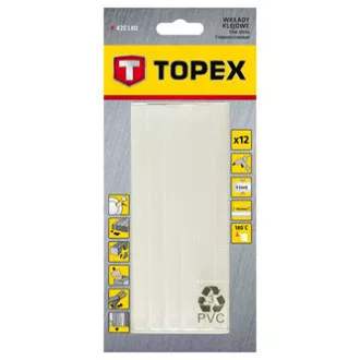 Polnila za talilno pištolo 8x100 mm, Topex 42E180, 12 kosov, prozorna