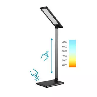 Namizna svetilka LED z možnostjo zatemnitve, siva, 8W, brezstopenjski nadzor svetlosti, 100-240V, SMD2835 72pcs LED