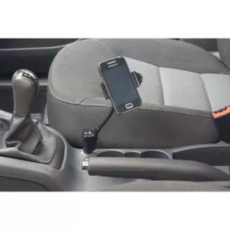 Držalo za mobilni telefon, dlančnik, GPS Logo zglobno, za avto, nastavljiva širina, črno, plastično, z adapterjem USB 1,5 A, črno, mobilno