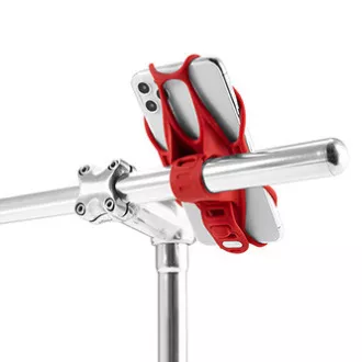Držalo za mobilni telefon Bone Bike Tie 3, za kolo, nastavljiva velikost, rdeče, 4,7-7,2