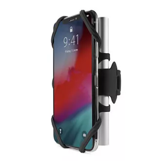 Bone Bike Tie 3 Pro Pack držalo za mobilni telefon in powerbanko, nastavljiva velikost, črno, 4-6,5", silikonsko, za pritrditev na krmilo, črno