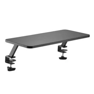Stojalo za monitor, pritrdljivo na mizo, črno, jeklo, iverna plošča, nosilnost 20 kg, Powerton, ergo Stojalo za monitor, pritrdljivo na mizo, črno, jeklo, iverna plošča, nosilnost 20 kg, Powerton, ergo