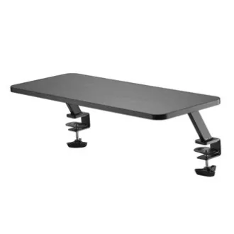 Stojalo za monitor, pritrdljivo na mizo, črno, jeklo, iverna plošča, nosilnost 20 kg, Powerton, ergo Stojalo za monitor, pritrdljivo na mizo, črno, jeklo, iverna plošča, nosilnost 20 kg, Powerton, ergo