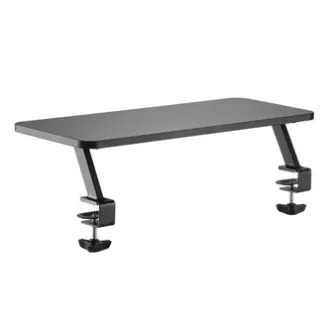 Stojalo za monitor, pritrdljivo na mizo, črno, jeklo, iverna plošča, nosilnost 20 kg, Powerton, ergo Stojalo za monitor, pritrdljivo na mizo, črno, jeklo, iverna plošča, nosilnost 20 kg, Powerton, ergo