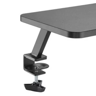 Stojalo za monitor, pritrdljivo na mizo, črno, jeklo, iverna plošča, nosilnost 20 kg, Powerton, ergo Stojalo za monitor, pritrdljivo na mizo, črno, jeklo, iverna plošča, nosilnost 20 kg, Powerton, ergo