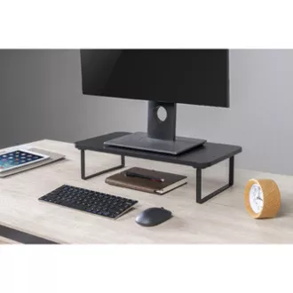 Stojalo za monitor, predal za tipkovnico, hitra montaža, črno, jeklo, iverna plošča, nosilnost 20 kg, Powerton, ergo Stojalo za monitor, predal za tipkovnico, hitra montaža, črno, jeklo, iverna plošča, nosilnost 20 kg, Powerton, ergo