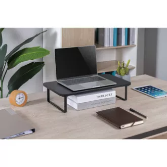 Stojalo za monitor, predal za tipkovnico, hitra montaža, črno, jeklo, iverna plošča, nosilnost 20 kg, Powerton, ergo Stojalo za monitor, predal za tipkovnico, hitra montaža, črno, jeklo, iverna plošča, nosilnost 20 kg, Powerton, ergo