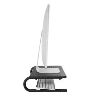 Stojalo za monitor, predal za tipkovnico, črno, jekleno-plastično, nosilnost 20 kg, Powerton, ergo Stojalo za monitor, predal za tipkovnico, črno, jekleno-plastično, nosilnost 20 kg, Powerton, ergo