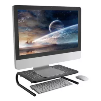 Stojalo za monitor, predal za tipkovnico, črno, jekleno-plastično, nosilnost 20 kg, Powerton, ergo Stojalo za monitor, predal za tipkovnico, črno, jekleno-plastično, nosilnost 20 kg, Powerton, ergo