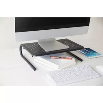 Stojalo za monitor, predal za tipkovnico, črno, jekleno-plastično, nosilnost 20 kg, Powerton, ergo Stojalo za monitor, predal za tipkovnico, črno, jekleno-plastično, nosilnost 20 kg, Powerton, ergo