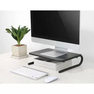 Stojalo za monitor, predal za tipkovnico, črno, jekleno-plastično, nosilnost 20 kg, Powerton, ergo Stojalo za monitor, predal za tipkovnico, črno, jekleno-plastično, nosilnost 20 kg, Powerton, ergo