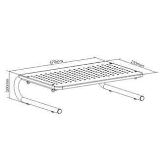 Stojalo za monitor, predal za tipkovnico, črno, jekleno-plastično, nosilnost 20 kg, Powerton, ergo Stojalo za monitor, predal za tipkovnico, črno, jekleno-plastično, nosilnost 20 kg, Powerton, ergo
