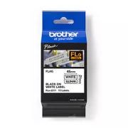 Brotherjev originalni trak za tiskanje etiket, Brother, FLE-2511, črn tisk/bela podlaga, nelaminiran, 21 mm, 45 mm x 10,5 mm, 72 kosov