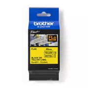Brotherjev originalni trak za tiskanje etiket, Brother, FLE-6511, črn tisk/rumena podlaga, nelaminiran, 21 mm, 45 mm x 10,5 mm, 72 kosov
