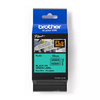 Brotherjev originalni trak za tiskanje etiket, Brother, FLE-7511, črn tisk/zelena podlaga, nelaminiran, 21 mm, 45 mm x 10,5 mm, 72k Brotherjev originalni trak za tiskanje etiket, Brother, FLE-7511, črn tisk/zelena podlaga, nelaminiran, 21 mm, 45 mm x 10,5 mm, 72k