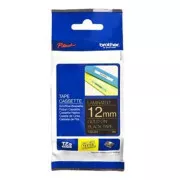 Brother originalen trak za tiskanje etiket, Brother, TZE-334, zlat tisk/črna podlaga, laminiran, 8 m, 12 mm