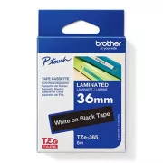 Brother originalen trak za tiskanje etiket, Brother, TZE-365, bel tisk/črna podlaga, laminiran, 8 m, 36 mm