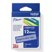 Brother originalen trak za tiskanje etiket, Brother, TZE-531, črn tisk/modra podlaga, laminiran, 8 m, 12 mm