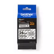 Brother originalen trak za tiskanje etiket, Brother, TZE-S151, črn tisk/translucentna podlaga, laminiran, 8 m, 24 mm, skrajno trpežen