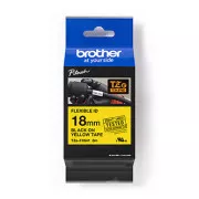 Brotherjev originalni trak za tiskanje etiket, Brother, TZE-FX641, črn tisk/rumena podlaga, laminiran, 8 m, 18 mm, upogljiv