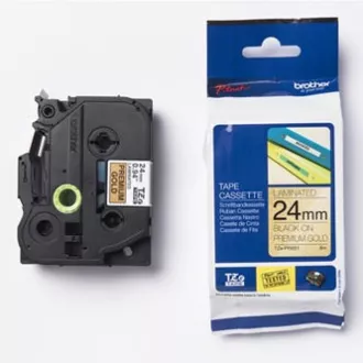 Brotherjev originalni trak za tiskanje etiket, Brother, TZE-PR851, črn tisk/zlata podlaga, laminiran, 8 m, 24 mm Brotherjev originalni trak za tiskanje etiket, Brother, TZE-PR851, črn tisk/zlata podlaga, laminiran, 8 m, 24 mm