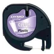 Originalni trak za tiskanje etiket Dymo, Dymo, 12267, S0721530, črn tisk/prezorna podlaga, 4 m, 12 mm, plastični trak LetraTag