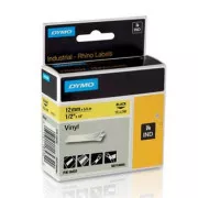 Dymo originalni trak za tiskanje etiket, Dymo, 18432, S0718450, črn tisk/rumena podlaga, 5,5 m, 12 mm, RHINO vinil profi D1