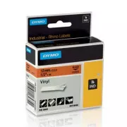 Dymo originalni trak za tiskanje etiket, Dymo, 18435, S0718490, črn tisk/oranžna podlaga, 5,5 m, 12 mm, RHINO vinil profi D1