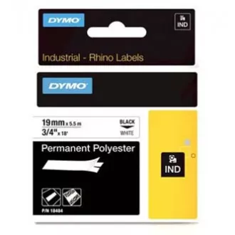 Originalni trak za tiskanje etiket Dymo, Dymo, 18484, črn tisk/bela podlaga, 5,5 m, 19 mm, trajni poliester RHINO D1