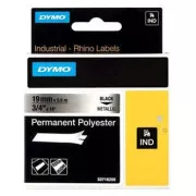 Originalni trak za tiskanje etiket Dymo, Dymo, 18487, črni tisk/kovinska podlaga, 5,5 m, 19 mm, trajni poliester RHINO D