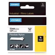 Originalni trak za tiskanje etiket Dymo, Dymo, 18488, črn tisk/bela podlaga, 3,5 m, 12 mm, RHINO najlonski fleksibilni