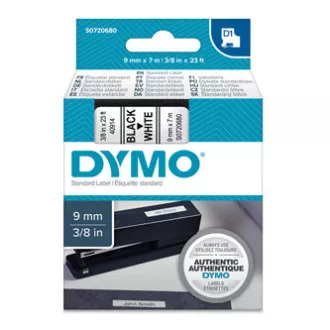 Originalni trak za tiskanje etiket Dymo, Dymo, 40913, S0720680, črn tisk/bela podlaga, 7 m, 9 mm, D1