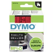 Originalni trak za tiskanje etiket Dymo, Dymo, 40917, S0720720, črn tisk/rdeča podlaga, 7 m, 9 mm, D1