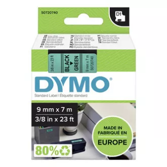 Originalni trak za tiskanje etiket Dymo, Dymo, 40919, S0720740, črn tisk/zelena podlaga, 7 m, 9 mm, D1
