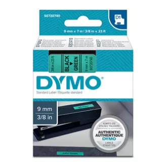 Originalni trak za tiskanje etiket Dymo, Dymo, 40919, S0720740, črn tisk/zelena podlaga, 7 m, 9 mm, D1