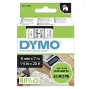 Originalni trak za tiskanje etiket Dymo, Dymo, 43613, S0720780, črn tisk/bela podlaga, 7 m, 6 mm, D1