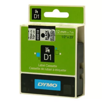 Originalni trak za tiskanje etiket Dymo, Dymo, 45010, S0720500, črn tisk/prezorna podlaga, 7 m, 12 mm, D1