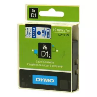 Originalni trak za tiskanje etiket Dymo, Dymo, 45014, S0720540, modri tisk/bela podlaga, 7 m, 12 mm, D1