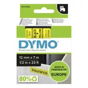 Originalni trak za tiskanje etiket Dymo, Dymo, 45018, S0720580, črn tisk/rumena podlaga, 7 m, 12 mm, D1