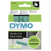 Originalni trak za tiskanje etiket Dymo, Dymo, 45019, S0720590, črn tisk/zelena podlaga, 7 m, 12 mm, D1